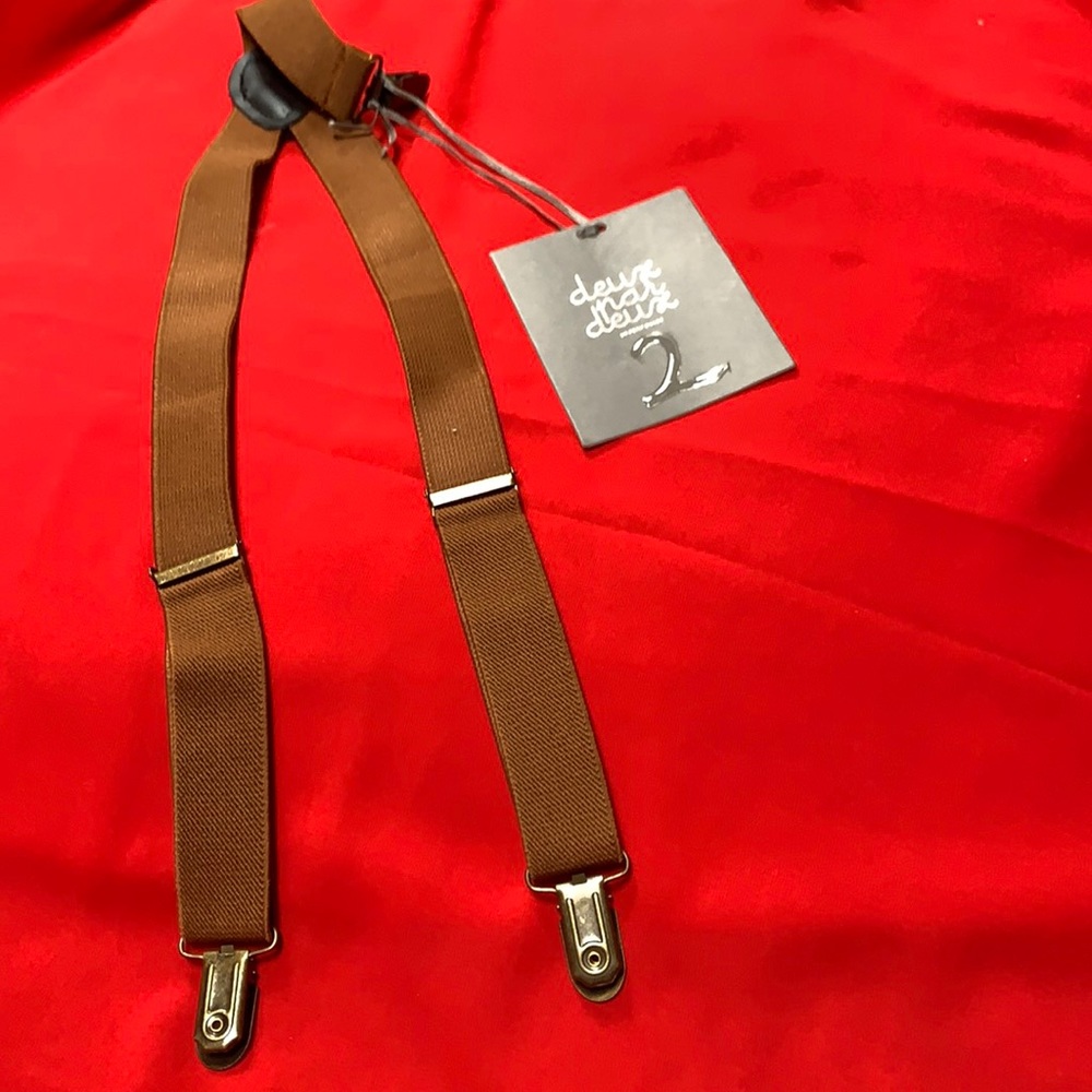 Deux par deux small golden oak suspenders. NWT!